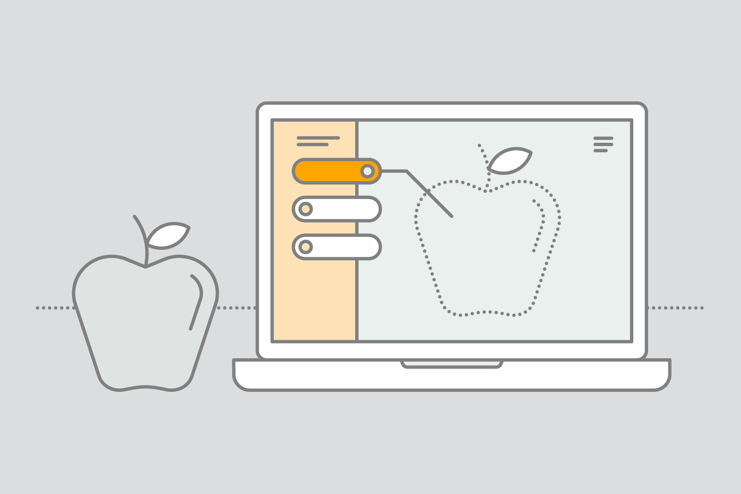 Custom illustration representing digital tools for Teachers Learning Code