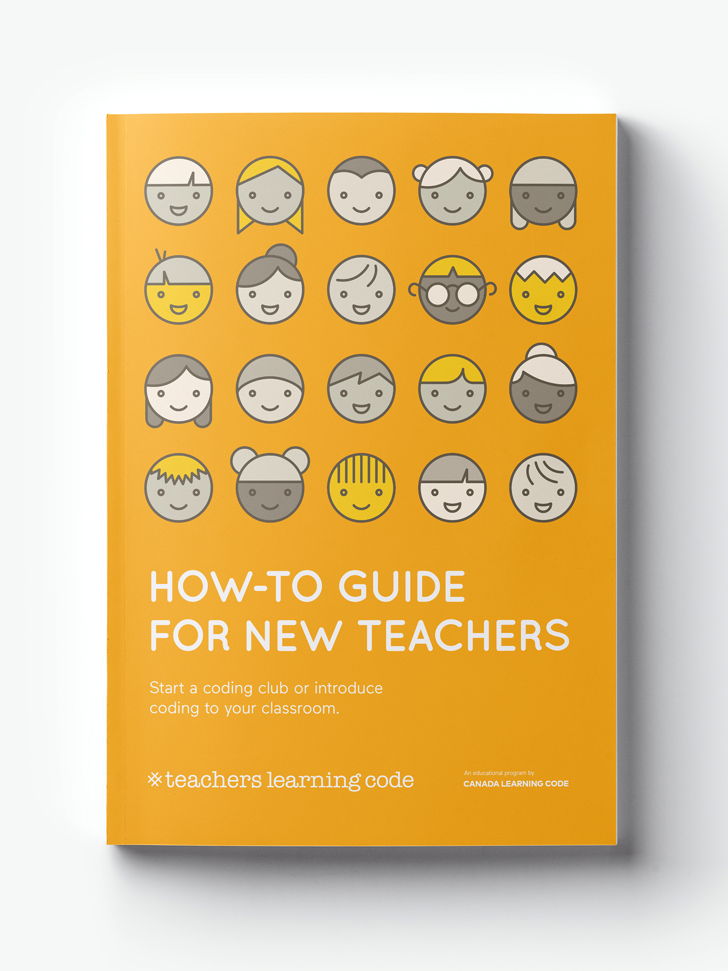 How-to guide cover design showcasing identity typography and illustration for Teachers Learning Code