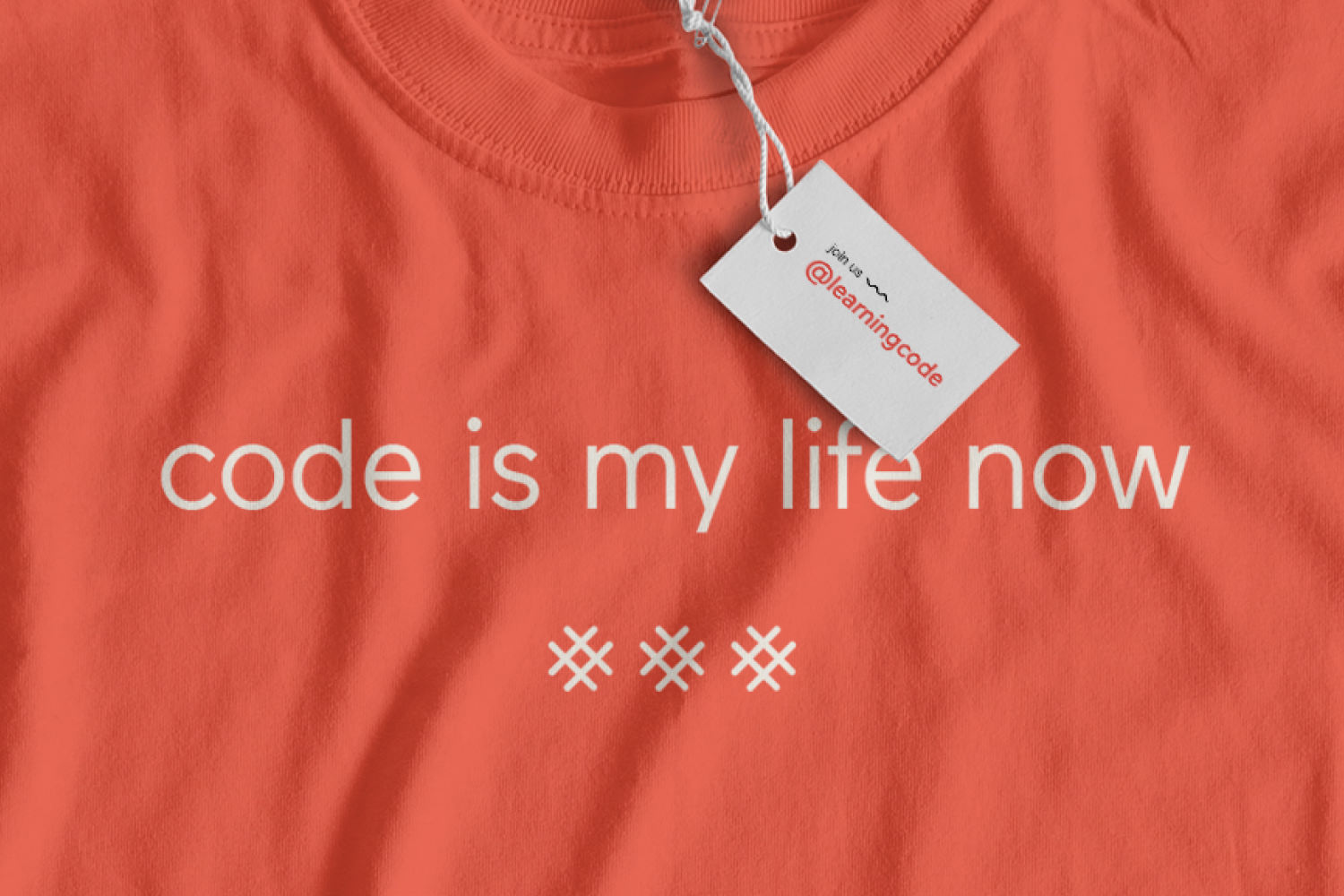 Printed t-shirt and garment tag that promote Teens Learning Code