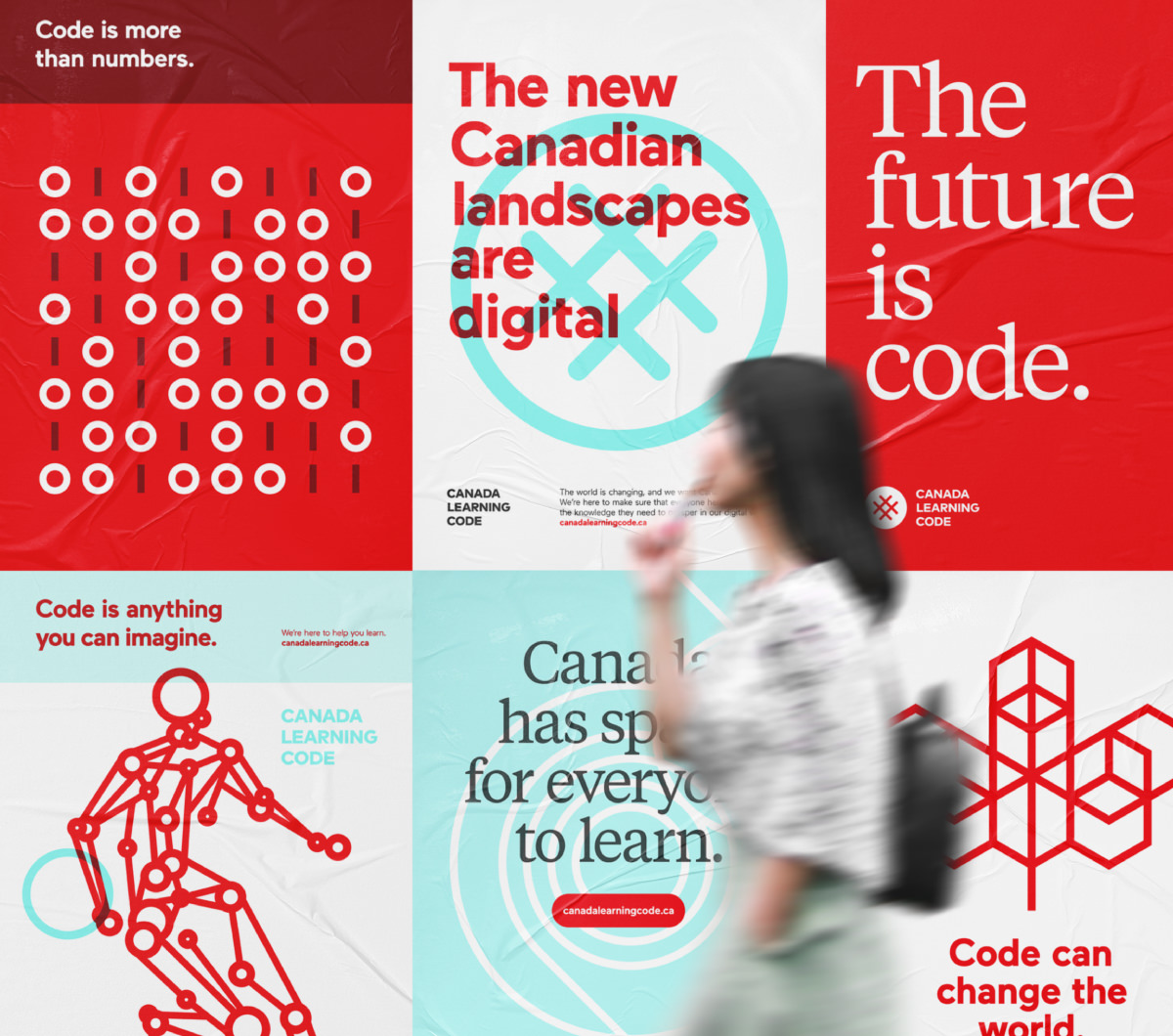 Out of home poster design featuring new branding for Canada Learning Code