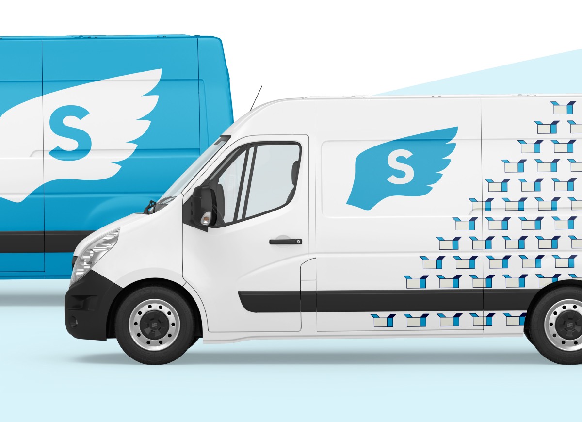 Vehicle wrap design for Swiftpost delivery vans