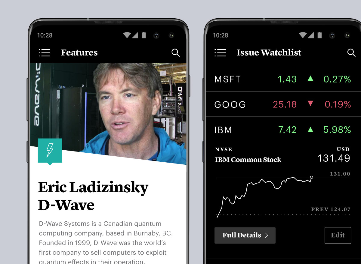 Digital product iOS app design for Marketmaker Magazine