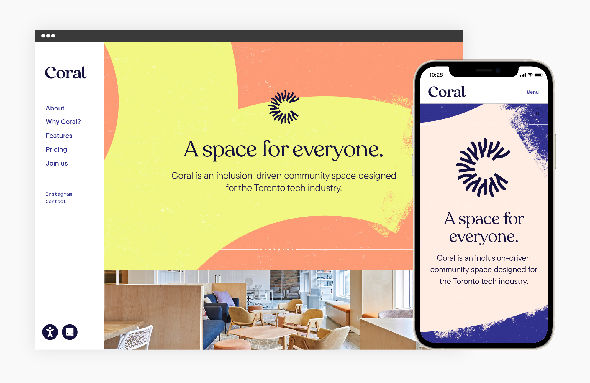 Responsive web design for Coral Community by Juno College in Toronto