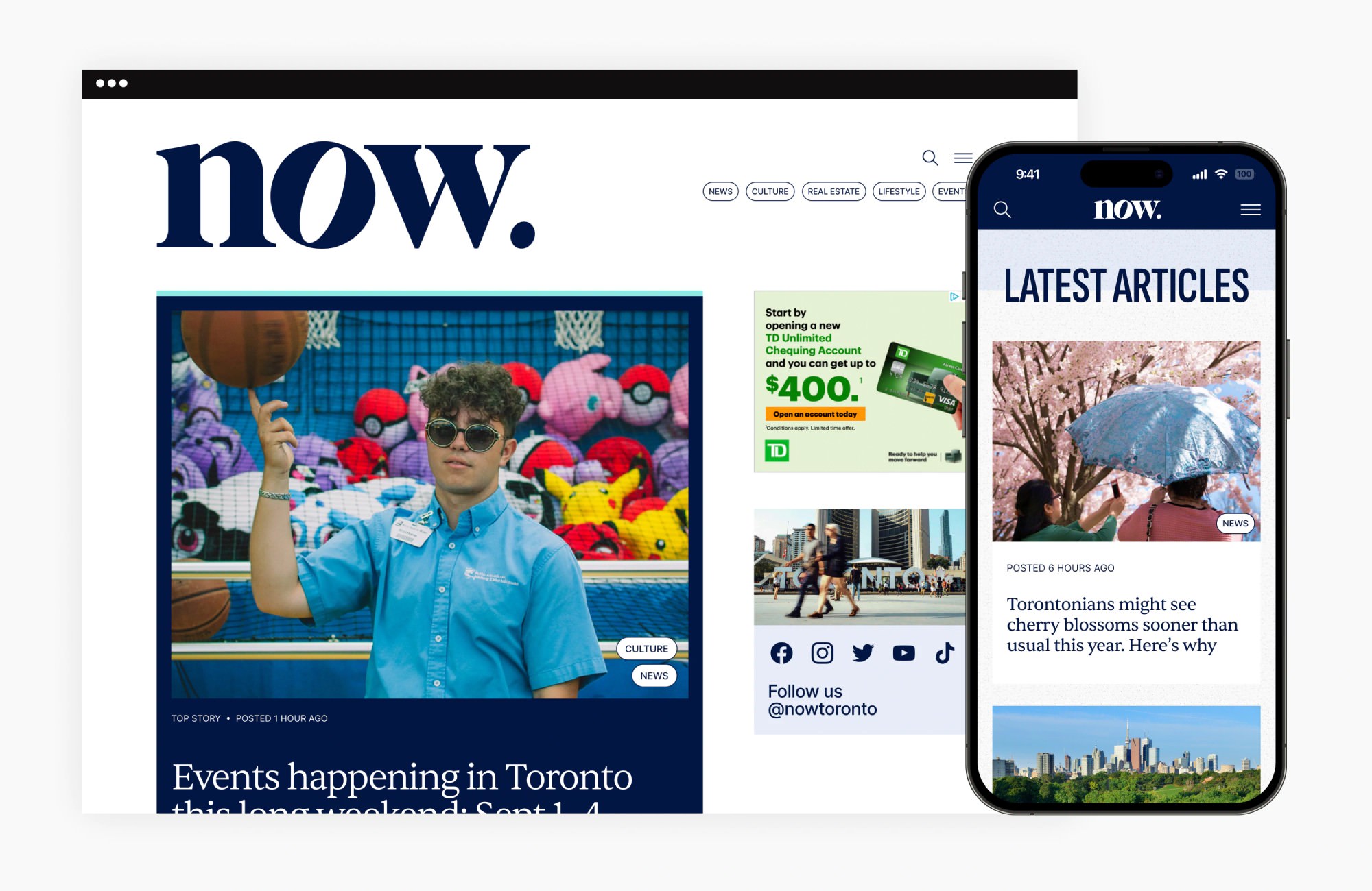 Responsive WP web design for Now Toronto