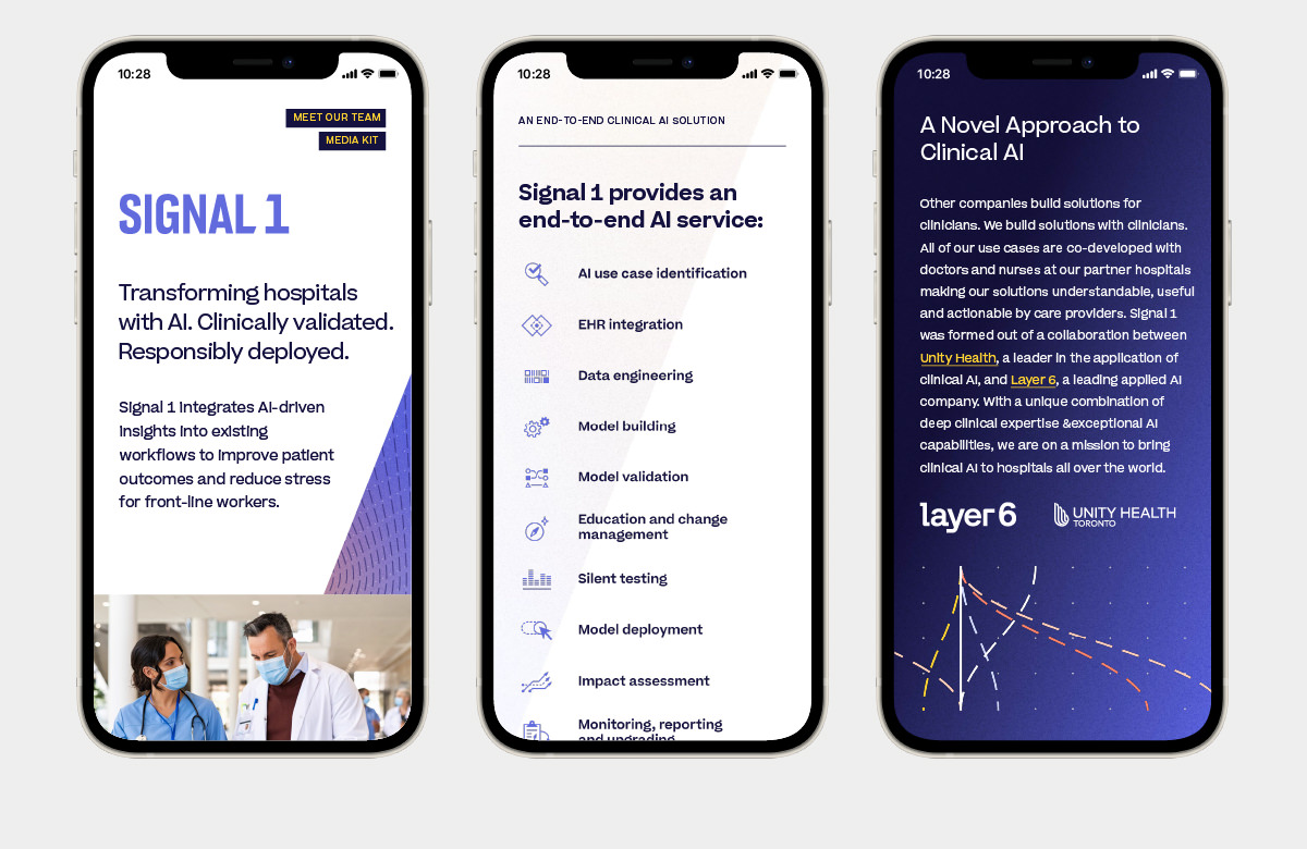 Responsive web design for Signal 1 AI on mobile phones